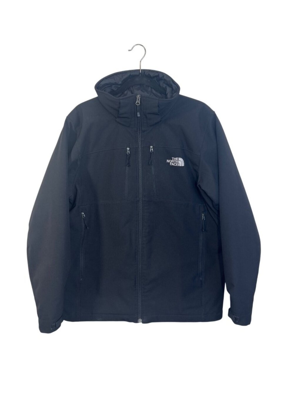 The North Face Mens M Black Jacket Softshell Windproof Zippered Pockets Gorpcore